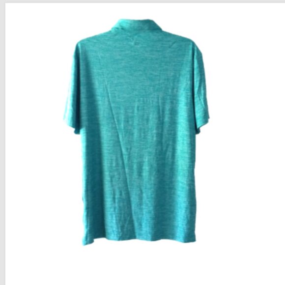 Member’s Mark Men’s Polo Shirt Sz XL NWT Heather Turquoise 4-Way Stretch UPF - Picture 3 of 14